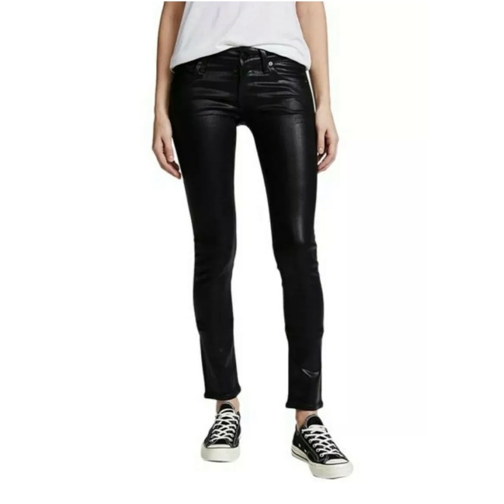 Citizens of Humanity | Women’s Racer Low-Rise Skinny Jeans in Black Leatherette